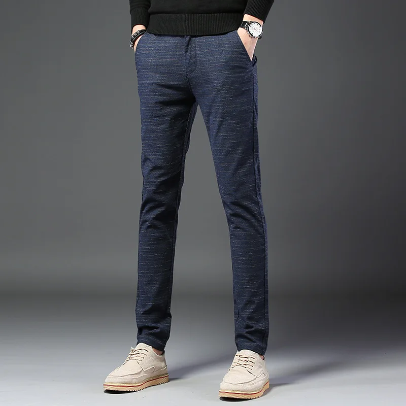 Брюки мужские прямые из хлопка Классические деловые повседневные штаны полной