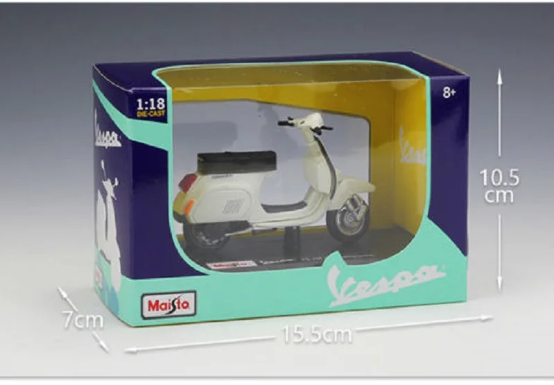 Автоматическая модель мотоцикла и велосипеда Maisto 1:18 Vespa PK 125 игрушка в коробке |