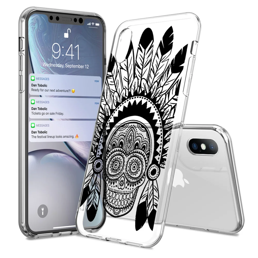 Чехол для телефона Lovebay для iPhone 6, 6s, 7, 8 Plus, X, XR, XS, Max, 5, 5S, SE, роскошный сексуальный кружевной чехол с мандалой и цветами, прозрачный мягкий чехол из ТПУ для iPhone X