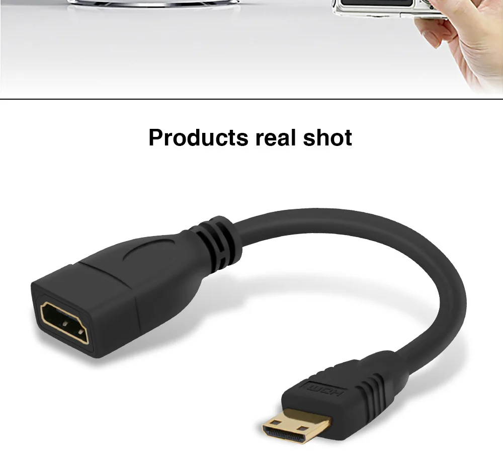 1080P 15 см мини HDMI к HDMI Женский кабель конвертер удлинитель 1,4 В мини HDMI удлинитель для камеры ПК ТВ проектор