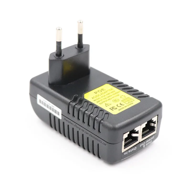Инжектор POE 48V 0.5A питания poe адаптер-Форсунка для видеонаблюдения IP камера 802.3af штепсельная вилка европейского стандарта