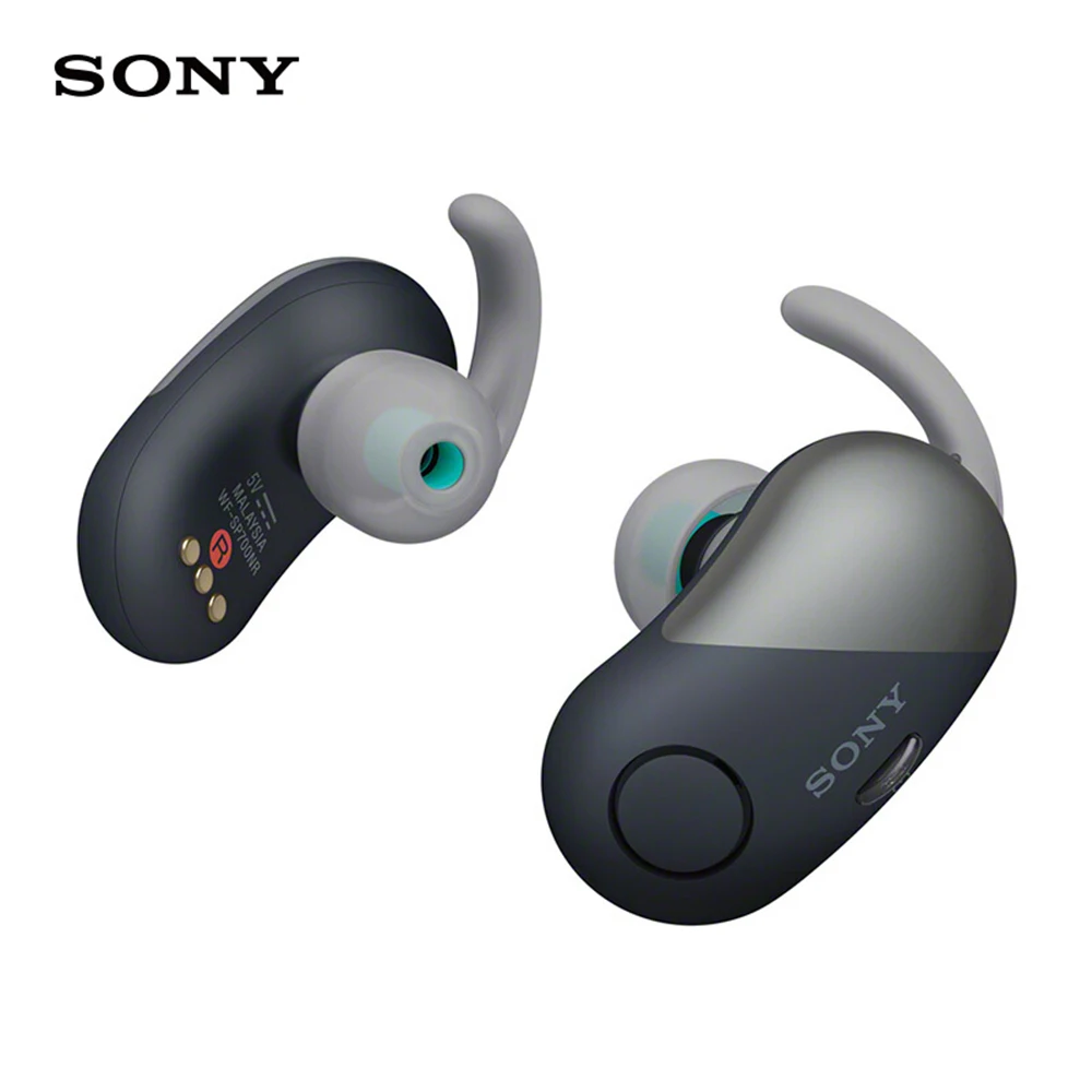 Черный SONY WF-SP700N TWS настоящие беспроводные Bluetooth наушники NFC с шумоподавлением стерео спортивные наушники-вкладыши с защитой от пота наушники с микрофоном - Цвет: Черный