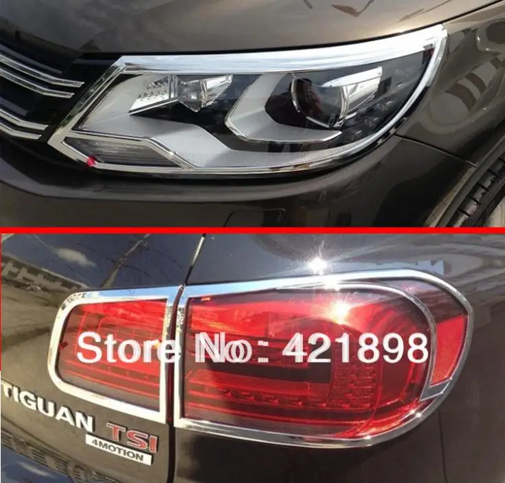 Для Volkswagen VW TIGUAN 2012 2013 ABS хромированный головной светильник и задний светильник