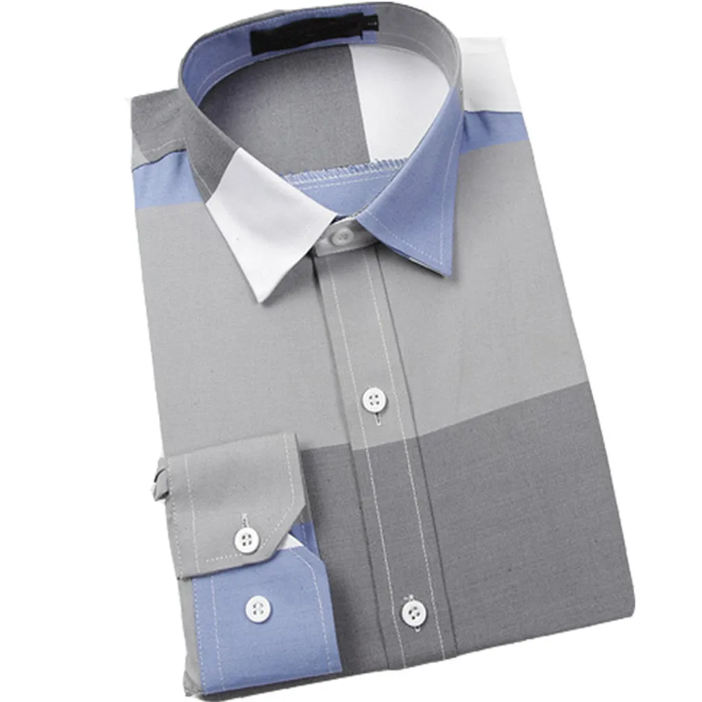 JAYCOSIN рубашка мужская camisa masculina модная деловая полосатая Летняя Повседневная рубашка с длинным рукавом мужская рубашка