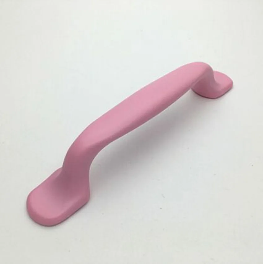 pink 96 мм современные модные цветные дверные ручки для мебели Белый Черный Синий Розовый Фиолетовый кухонный шкаф; гардероб Рукоятка Ручка ящика - Цвет: pink