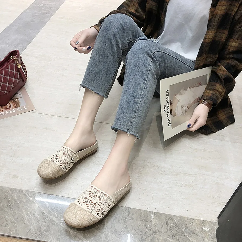 SAGACE/Повседневные Нескользящие открытые дышащие женские тапочки на низком