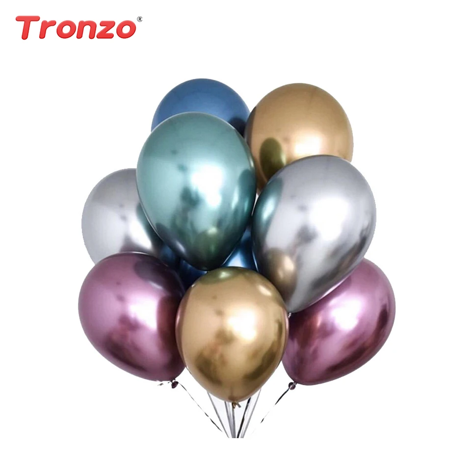 

Tronzo 10pcs Latex Balloons Metal Air Balloons Wedding Chrome Metallic Colors Inflatable Air Balls Birthday Decorations Ballon