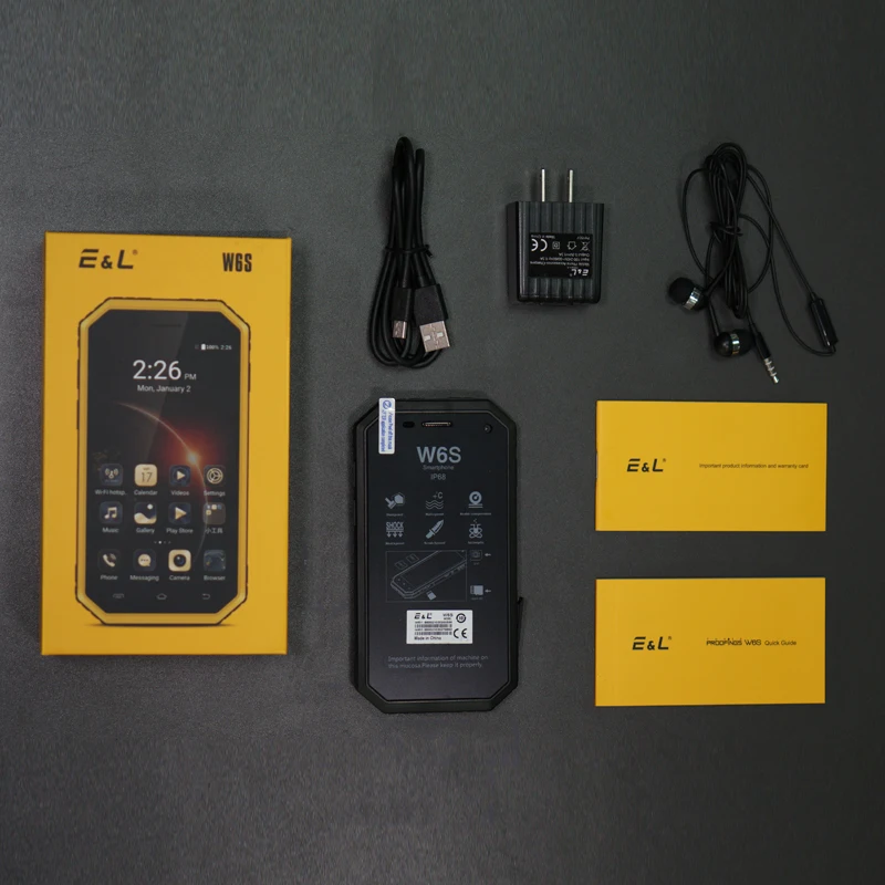Оригинальный E &amp L W6S смартфон 3g WCDMA 4 5 дюймов SC7731 четырехъядерный 1 2 ГГц Android 6 0 IP68