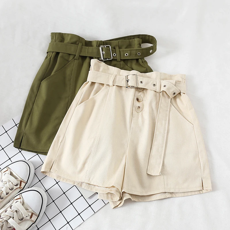 Женские шорты ftaylor летние повседневные с высокой талией и поясом свободные