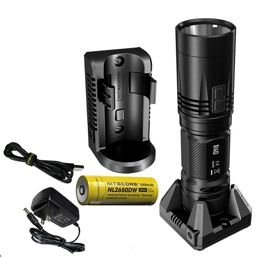 Тактифонарь фонарик NITECORE R40 максимальное расстояние луча 1000 люмен 520 м|flashlight xp-l|xp-l