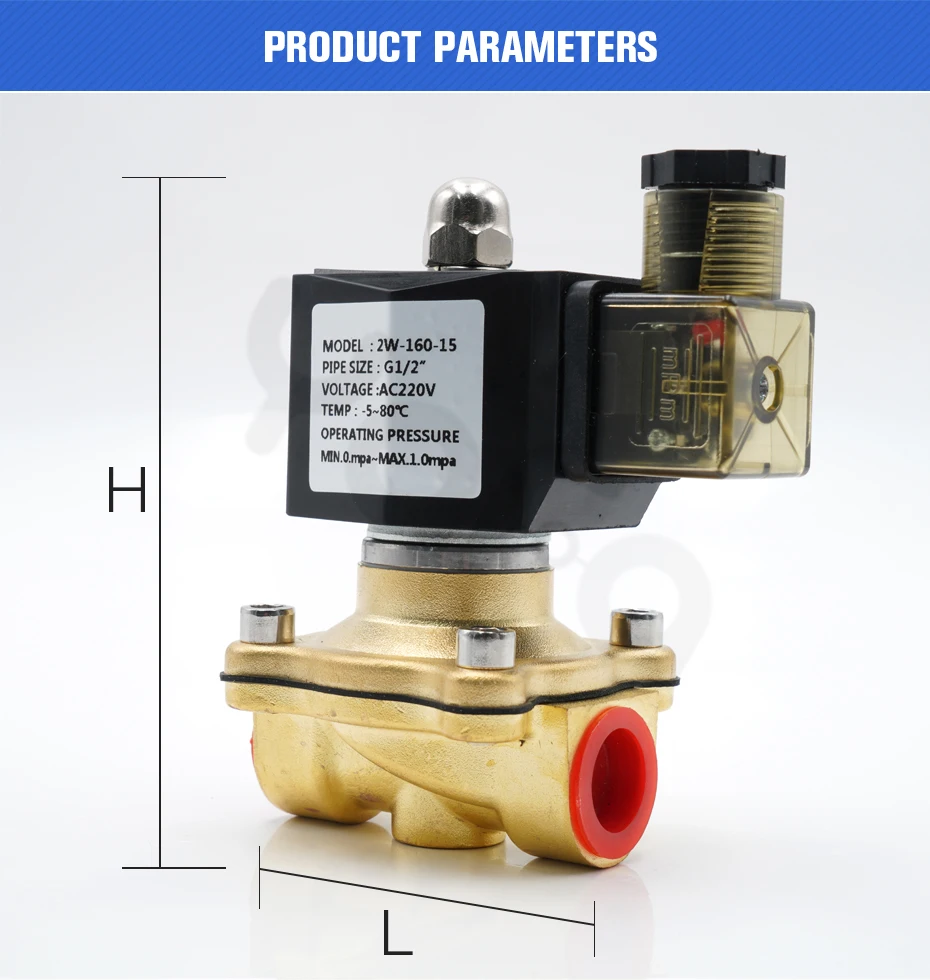 AC110V 220V 380V DC12V 24 V, G1/" to G2", Соленоидный клапан, водяной клапан, воздушный/масляный клапан, нормально закрытый