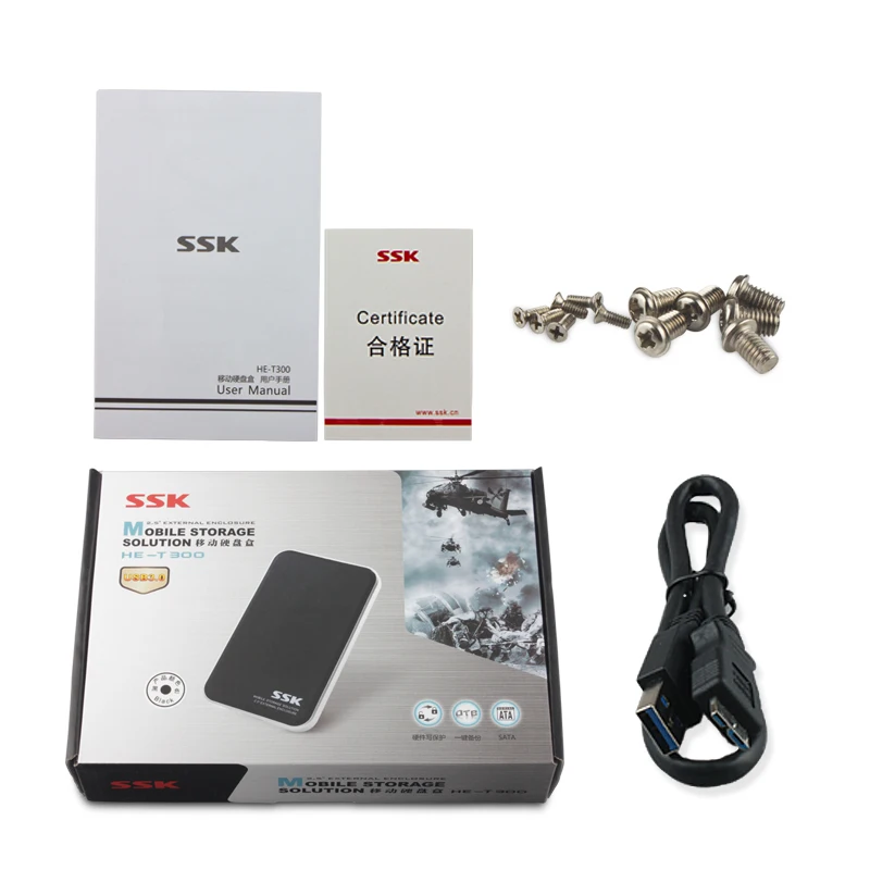 SSK 2 5 дюймовый ноутбук USB3.0 мобильный жесткий диск коробка SATA серийный 9 мм T300|hard disk