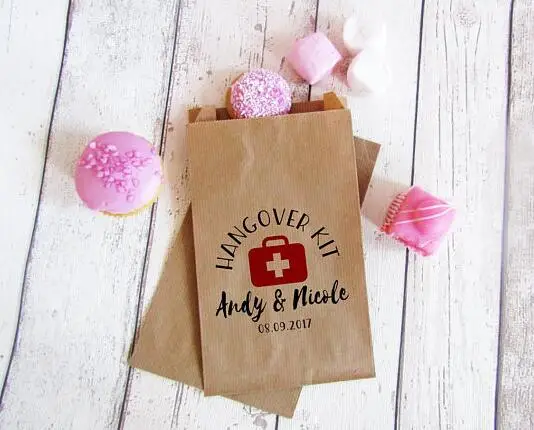 

custom hangover survival kit popcorn candy Buffet treat bags BIRTHDAY Wedding Bridal baby Shower Bakery Cookie Favors pouches