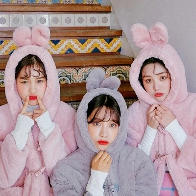 

New Pink Cute Ears Faux Rabbit Fur 17M30