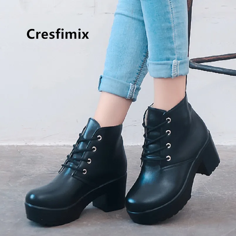 Классические высококачественные белые ботинки Cresfimix из искусственной кожи на