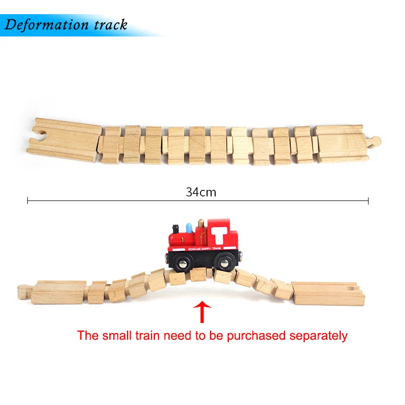 Deformation track Различные деревянные компоненты для поезда, набор для поезда из бука, детские игрушки для поезда, подарки, аксессуары, совместимы с Thoma Friends - Цвет: Deformation track