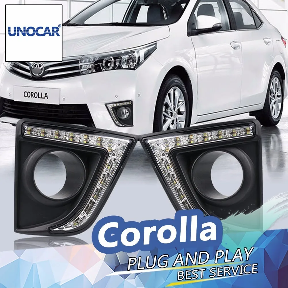 Светодиодный дневный ходовой светильник UNOCAR для Toyota Corolla 2014 2017 противотуманная