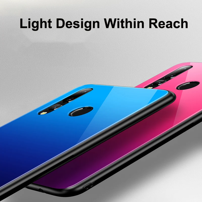 Для Huawei Nova 4 Чехол звездное небо закаленное стекло + TPU Край тонкий жесткий чехол
