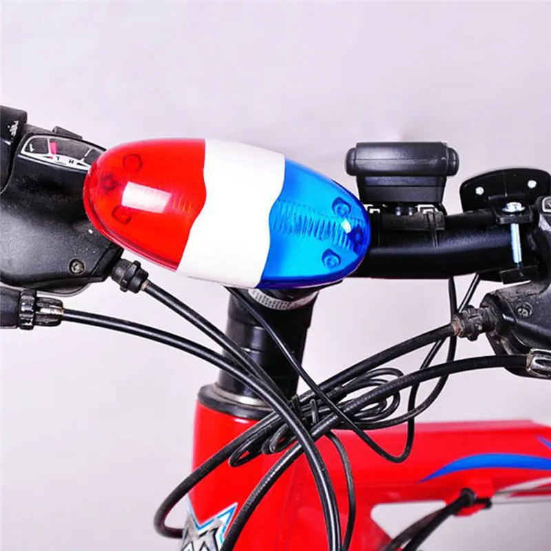 

Newly Upgraded Version Cycling Bicycle Bells 4 Kinds Sound With Light Flash 6 LED Warning Handlebar Bike Horn Lights Accessories