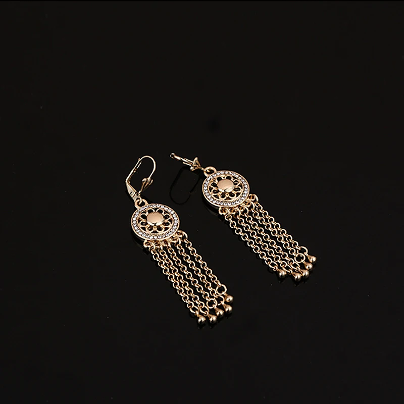 HOOSLIVER Позолоченные Горный Хрусталь Ожерелье Серьги Браслет Кольцо Уточнение