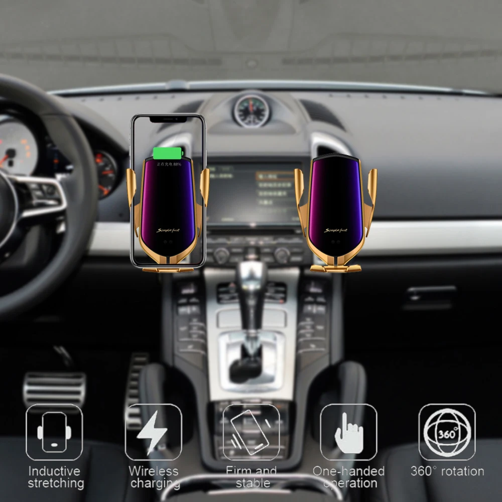 Smart Induction Car mount Wireless Charger For IPhone X XR XS Max 8 Plus S10 plus Fast quick Charging Air Vent Phone Holder | Мобильные