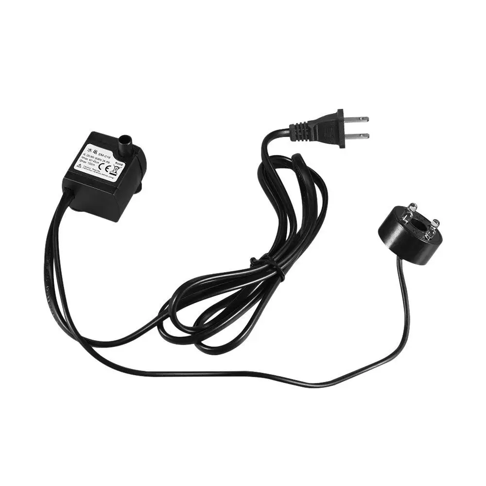 US Plug 2 Вт/5 Вт/8 Вт/15 Вт/штепсельная вилка американского стандарта погружной водяной насос с 4 светодиодный светильник крайне низкий уровень шума для аквариума, фонтаны, пруды, скульптура& аквариум - Цвет: US Plug