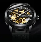 Часы наручные FNGEEN Мужские механические, брендовые Роскошные спортивные золотистые автоматические часы-скелетоны, Montre Homme