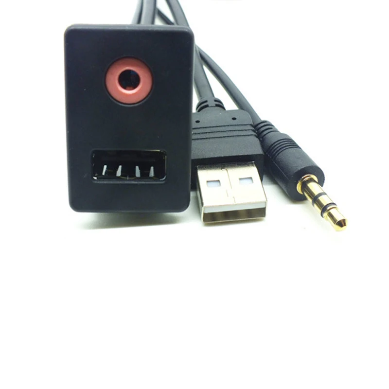 Автомобильный USB AUX разъем для наушников со штекером монтажный адаптер с