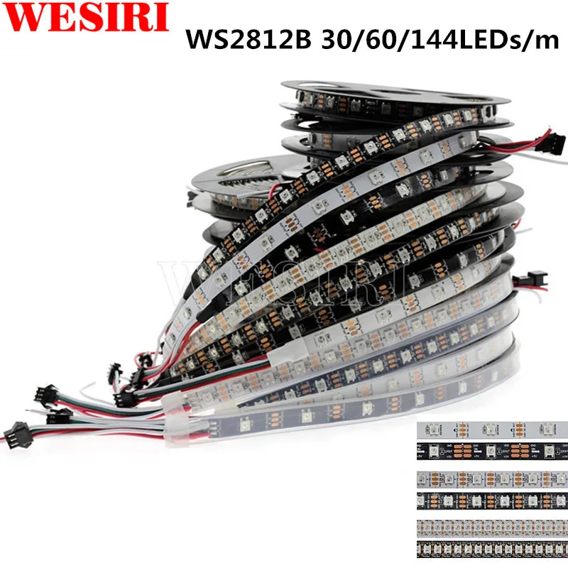 Пиксельная умная Светодиодная лента WS2812B 5 в постоянного тока 1 м 4 RGB