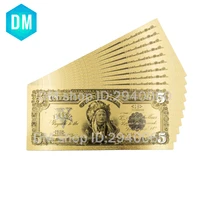 10pcs 1899 year 24k gold foil banknote holiday souvenir gifts world paper money colorful bill notes worth collection