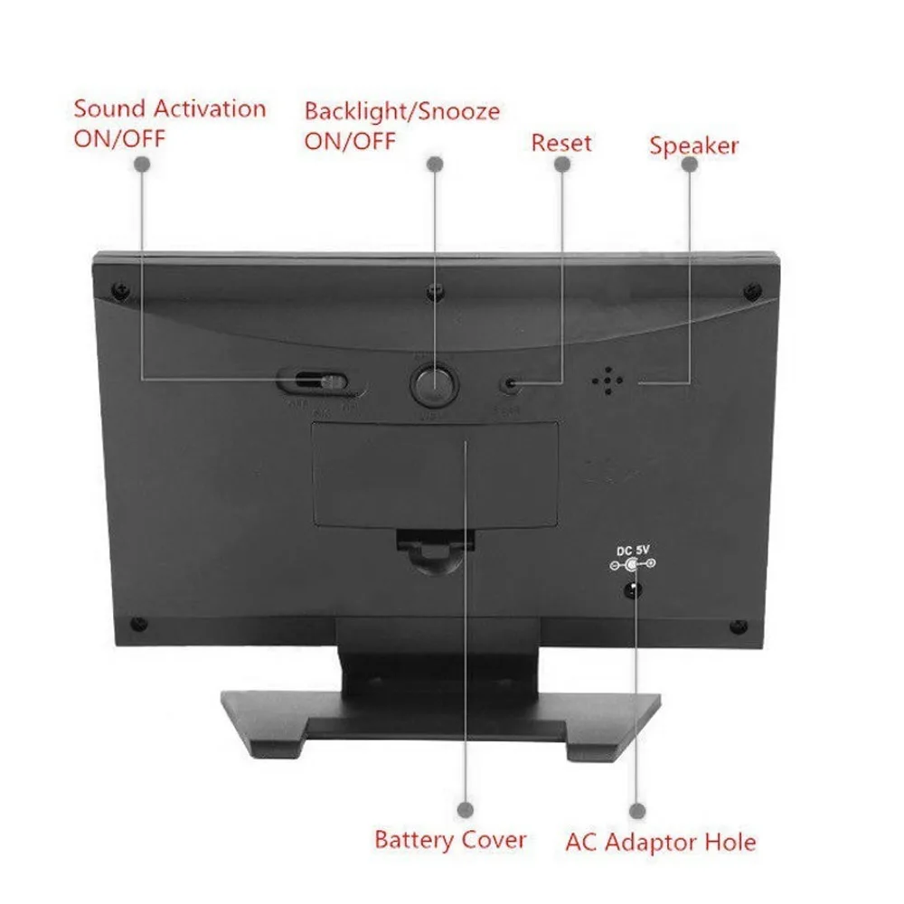 Цифровой будильник с функцией повтора 8082 т пластиковая подсветка дата неделя