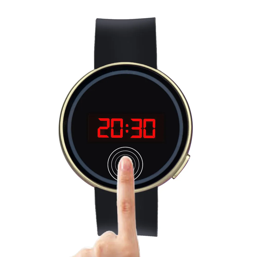 Zerotime#501 новые спортивные наручные часы для мужчин и женщин светодиодный сенсорный экран дата Силиконовые наручные черные часы простые прочные