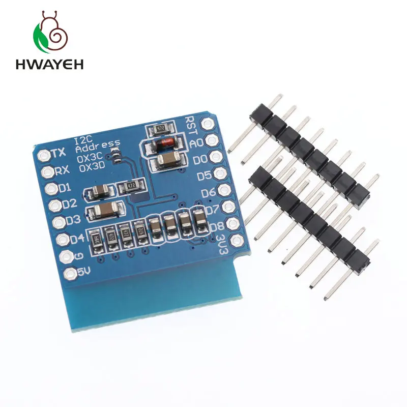 OLED-дисплей HWAYEH 0 66 дюйма для WEMOS D1 MINI ESP32 модуль Arduino AVR STM32 64x48 ЖК-экран IIC I2C OLED |