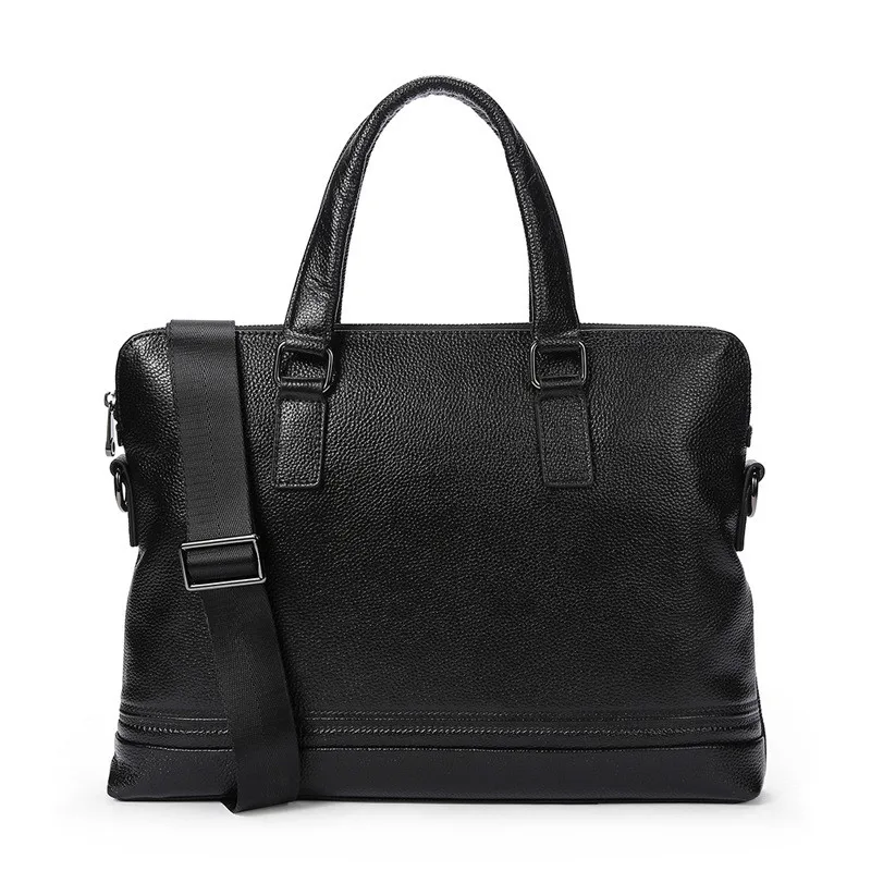 Genuine Lether Men's Bag Bolso Hombre Business Men Cowhide Soft Handbags Briefcase Leather Laptop Computer Bag Bolso Ordenador