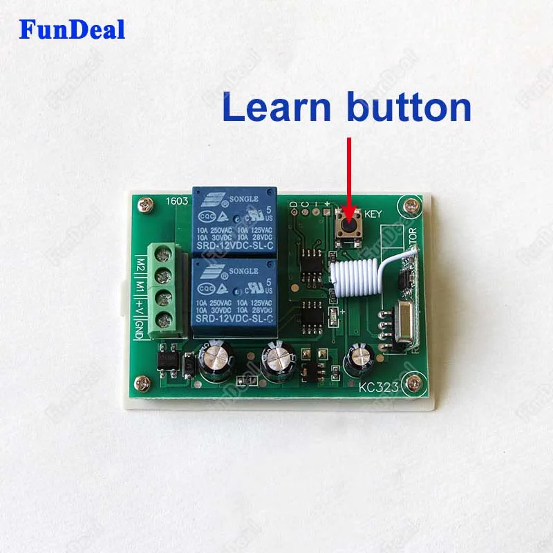 Беспроводной РЧ-переключатель 433 МГц 12 в пост. Тока 2 канала РЧ-релейный приемник