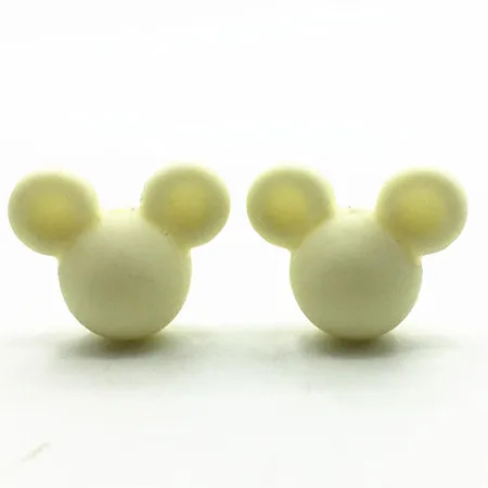 beige 30 шт./лот Микки силиконовый бисер ребенок Прорезывание Зубов Бусины 24*20*14 мм безопасный пищевой Клас для кормления грудью Микки силиконовые бусины 27 цветов - Цвет: beige