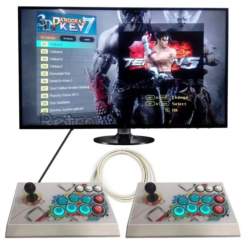 3D игры Pandora key 2177 в 1 аркадная игровая консоль с светодиодный мигающий акриловый панелью HDMI/VGA выход на ТВ для рождественского подарка
