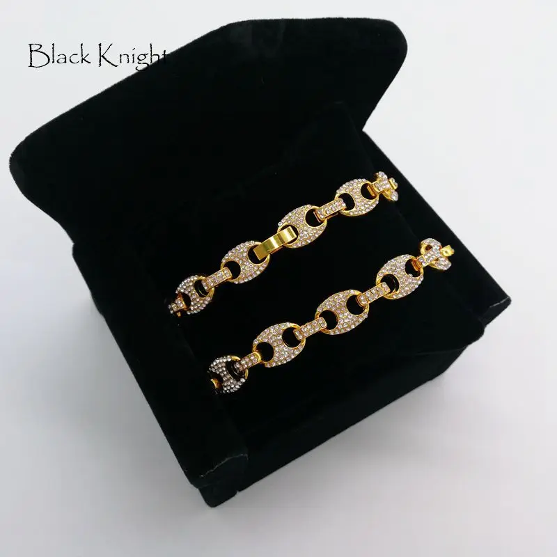 Мужское ожерелье Black Knight модное хип-хоп полностью покрытое Стразы мужское с