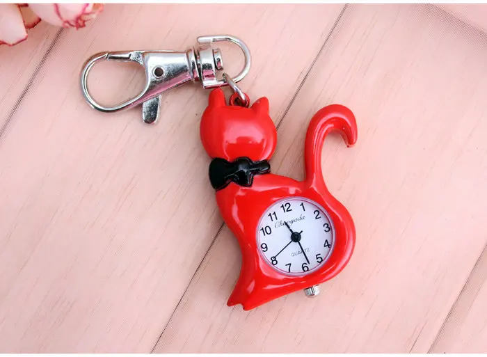 Милые простые модные карманные часы с кошкой для девушек и женщин любимое