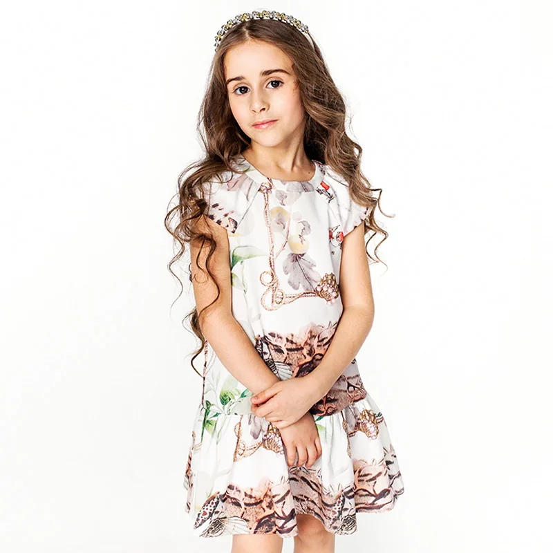 Детские платья для маленьких девочек возрастом от 2 до 8 лет 2018 г. летние детские