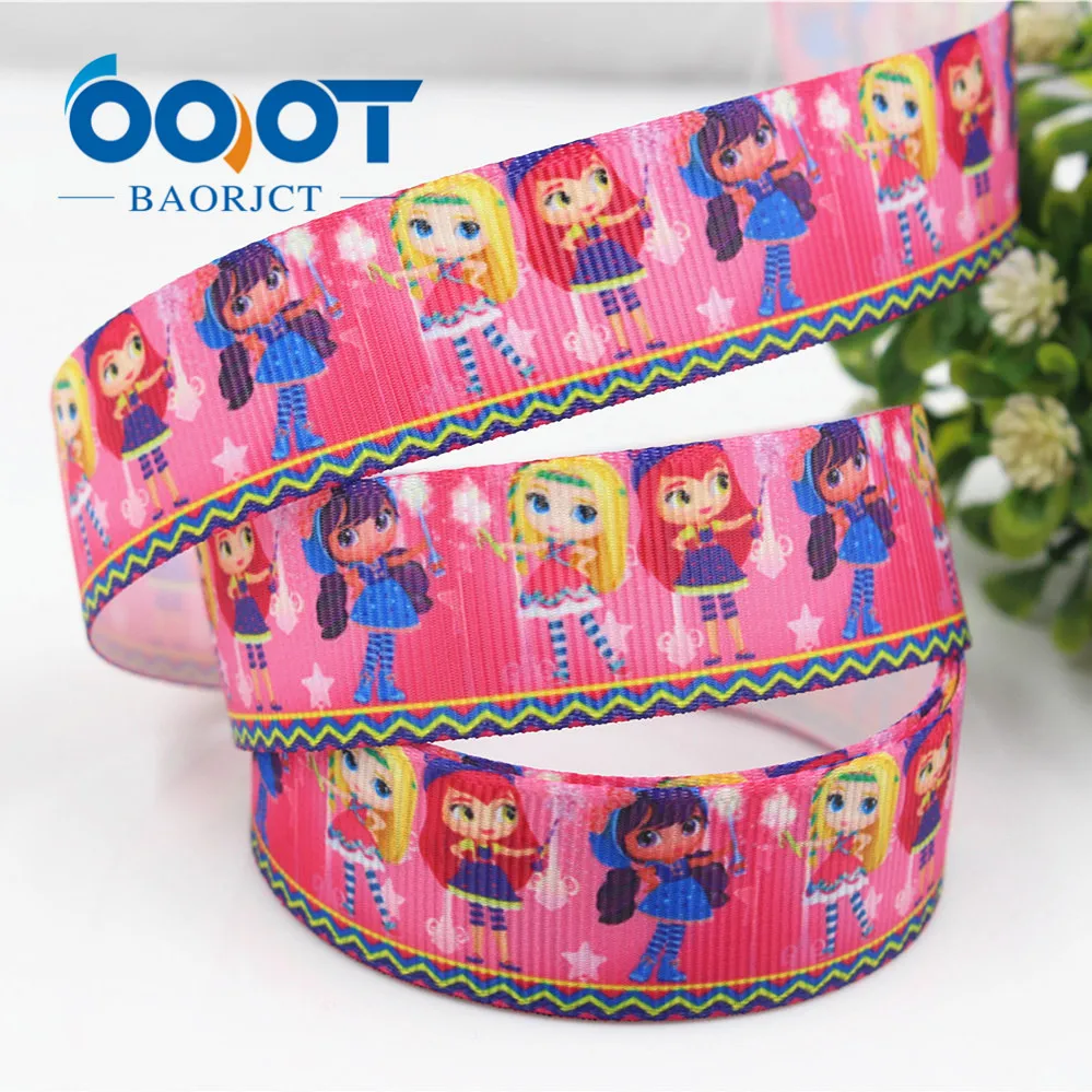 OOOT BAORJCT 174298 22 мм 10 ярдов/лот Мультфильм Ленты Термотрансферная печать grosgrain Свадебные аксессуары материал "сделай сам"