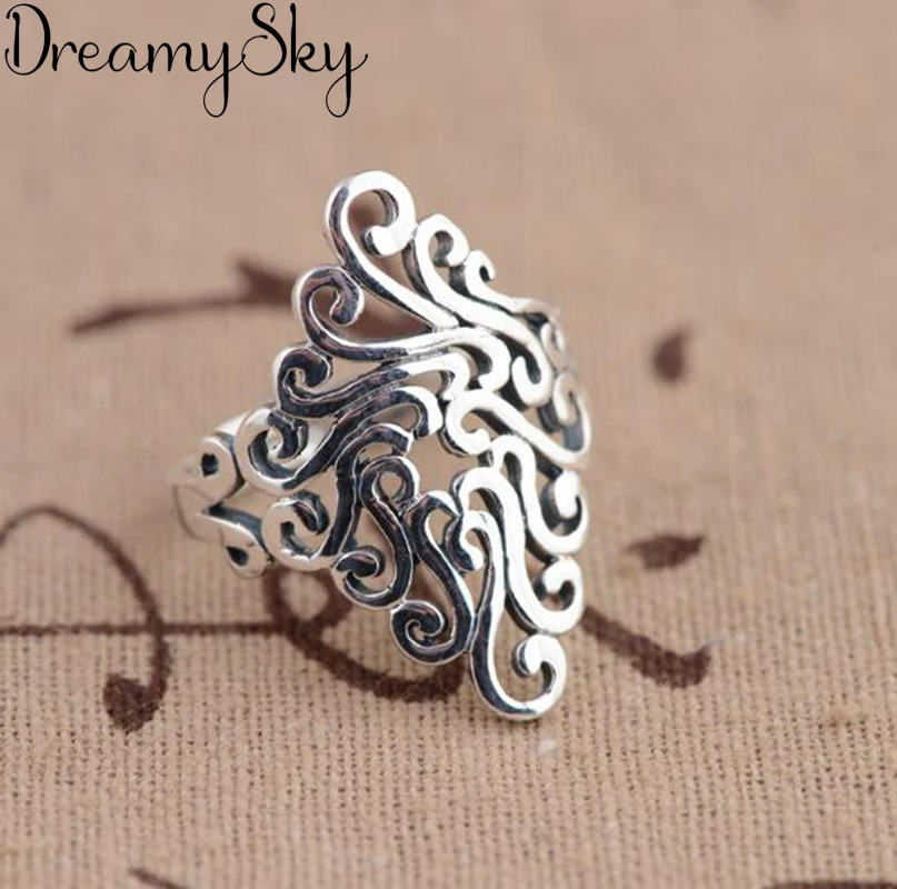 Новые Большие серебряные кольца в Корейском стиле для женщин свадебные