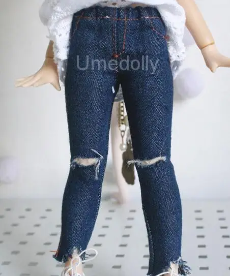 1 шт. модные рваные джинсы для Blyth, Licca, Azone, OB24 кукольные Штаны Костюмы Neo Blythe аксессуары - Цвет: dark blue