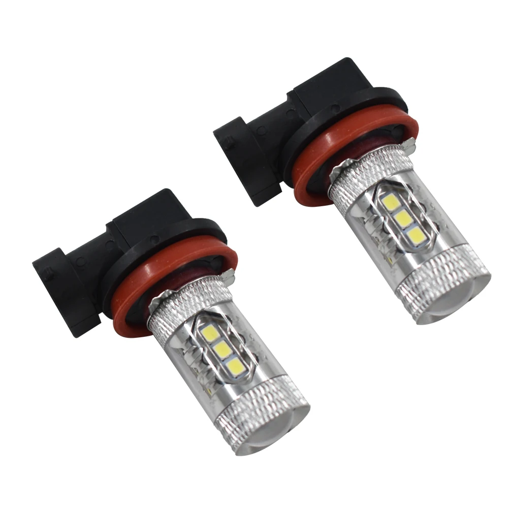 

2x 80W Bright White H11 For LED Fog Daytime Light Lamp bulb HeadLight DRL