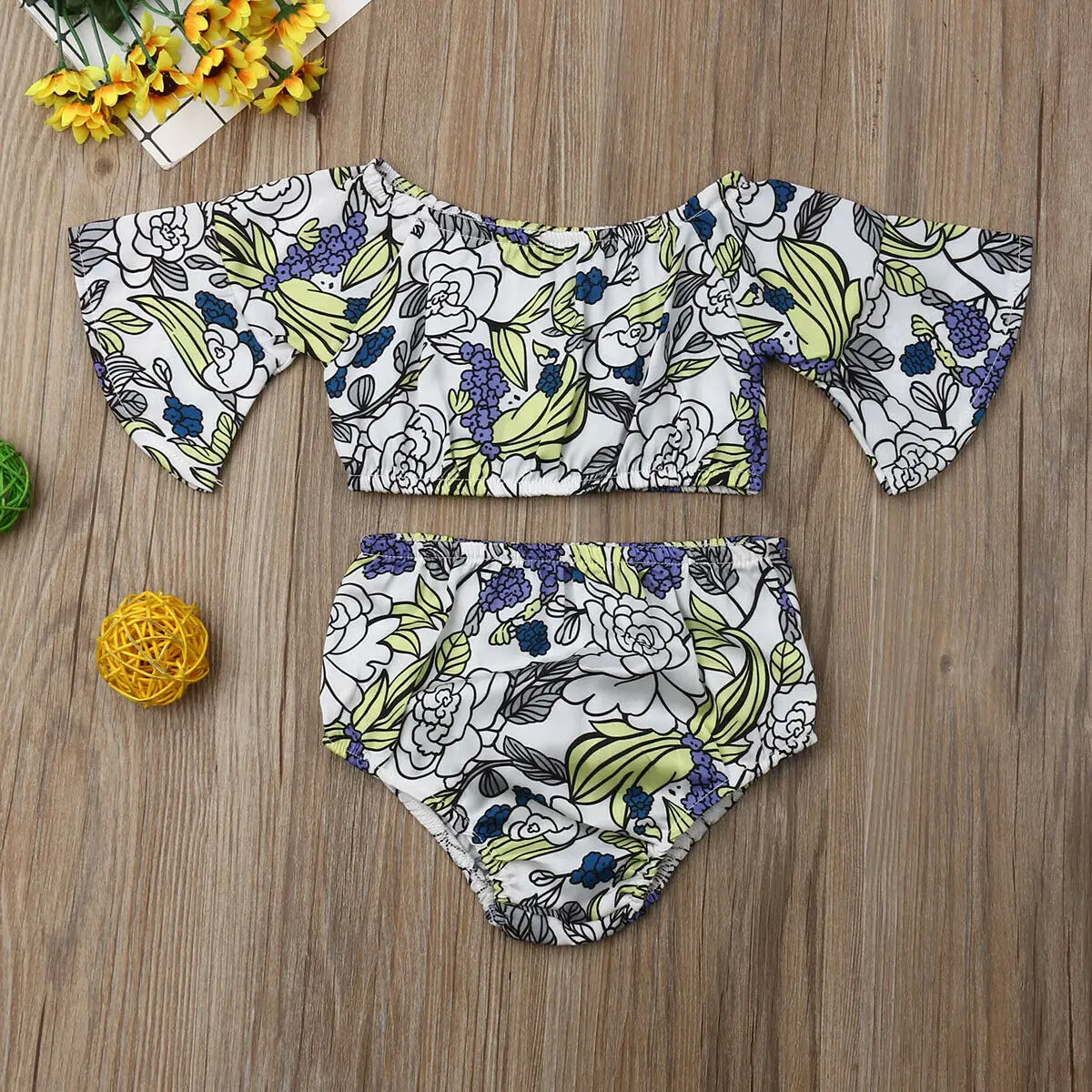 Комплект одежды из 2 предметов для новорожденных и маленьких девочек: блузка с