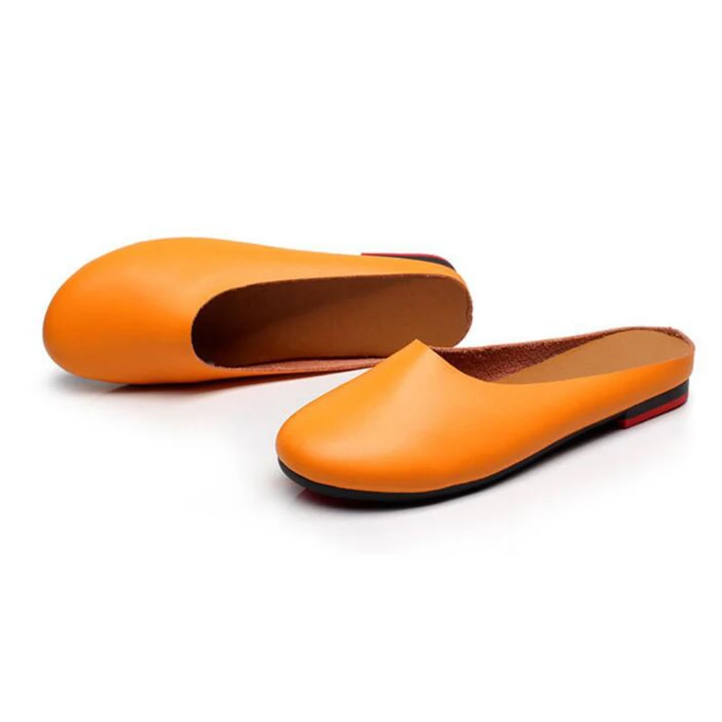 Весенние женские туфли из натуральной кожи на плоской подошве Gommino Мокасины