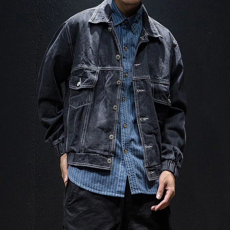 Be.YuMiao High-Street Men Ripped Ribbon jeans Jackets washed patchwork Man Slim Fit Streetwear HipHop Vintage Jacket | Мужская одежда
