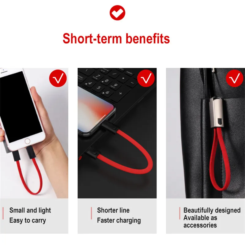 Micro Usb type C брелок для быстрой зарядки для samsung Oneplus Зарядное устройство Usb C type-C брелок шнур короткий Шнур зарядное устройство
