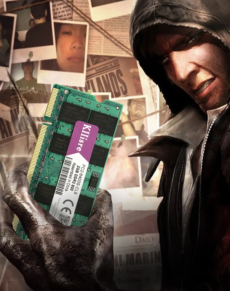 Kllisre 2 Гб DDR2 PC2-6400 800 МГц 200pin ноутбук память SO-DIMM ноутбук оперативная память