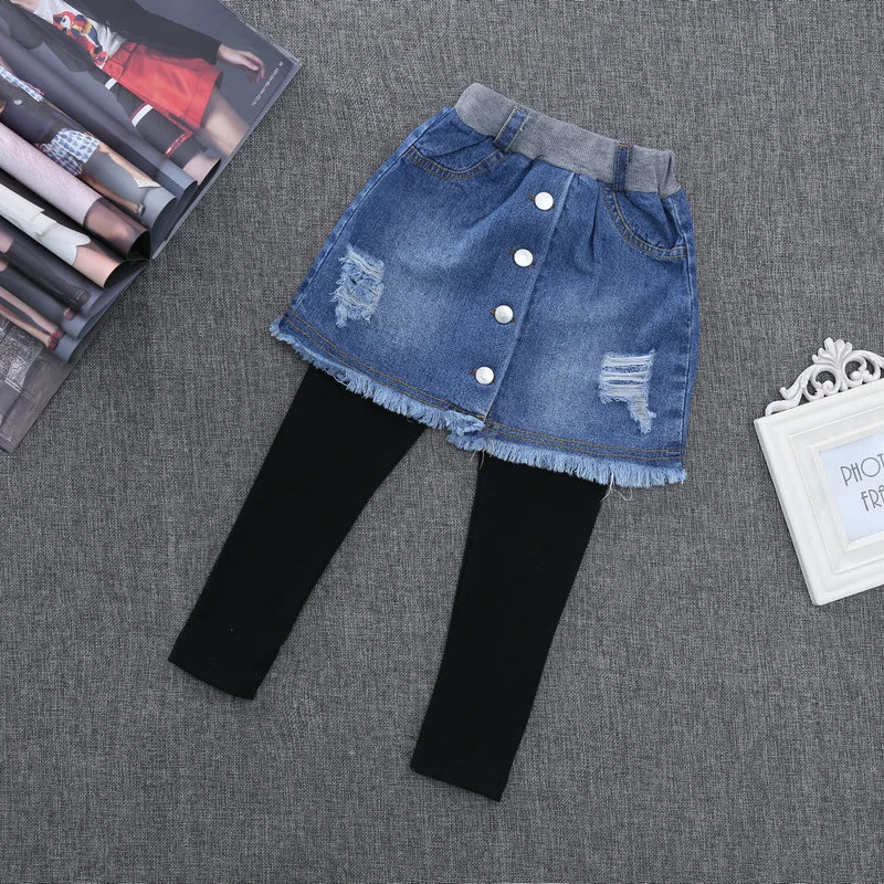 Yummylemon джинсы для девочек юбка штаны леггинсы с эластичной резинкой на талии